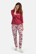 Náttfata sett - Vínrautt