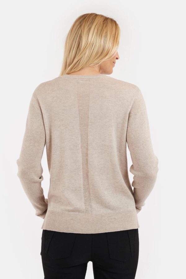 BRANDTEX Peysa (52% ull) - Ljós brún - Image 2