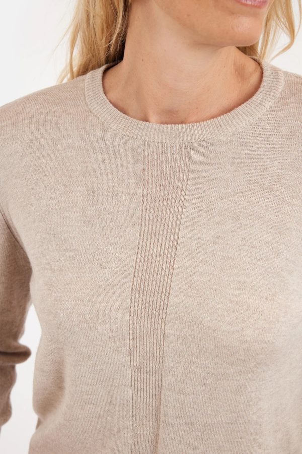 BRANDTEX Peysa (52% ull) - Ljós brún - Image 6