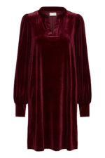 Velúr kjóll - Vínrauður - Image 8