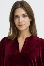 Velúr kjóll - Vínrauður - Image 5