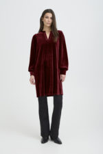 Velúr kjóll - Vínrauður - Image 11