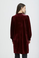 Velúr kjóll - Vínrauður - Image 9
