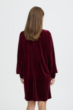 Velúr kjóll - Vínrauður - Image 2