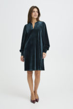 Velúrkjóll - Vínrauður - Image 3