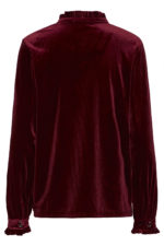 Velúr blússa - Vínrauð - Image 2