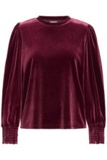 Velúr blússa - Vínrauð - Image 8