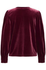 Velúr blússa - Vínrauð - Image 7