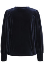 Velúr blússa - Dökk blá - Image 10