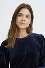 Velúr blússa - Dökk blá - Image 5