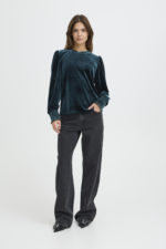 Velúr blússa - Græn - Image 3