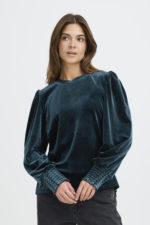 Velúr blússa - Græn