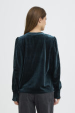 Velúr blússa - Græn - Image 2