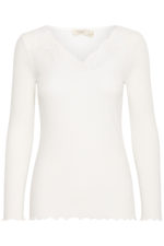 Blúndu bolur - Kremaður